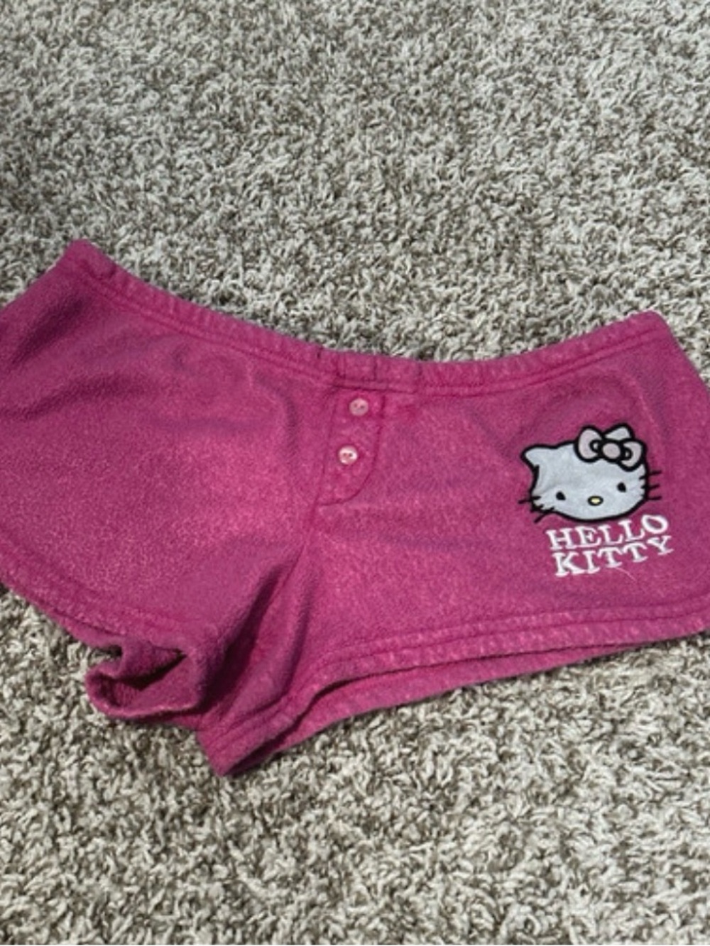 Hello Kitty Magenta Plush Lounge Shorts